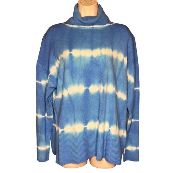 Cinq A Sept  Azure Blue Turtle Neck Kenny Wool Blend Sweater NWT Size Medium - Picture 4 of 8